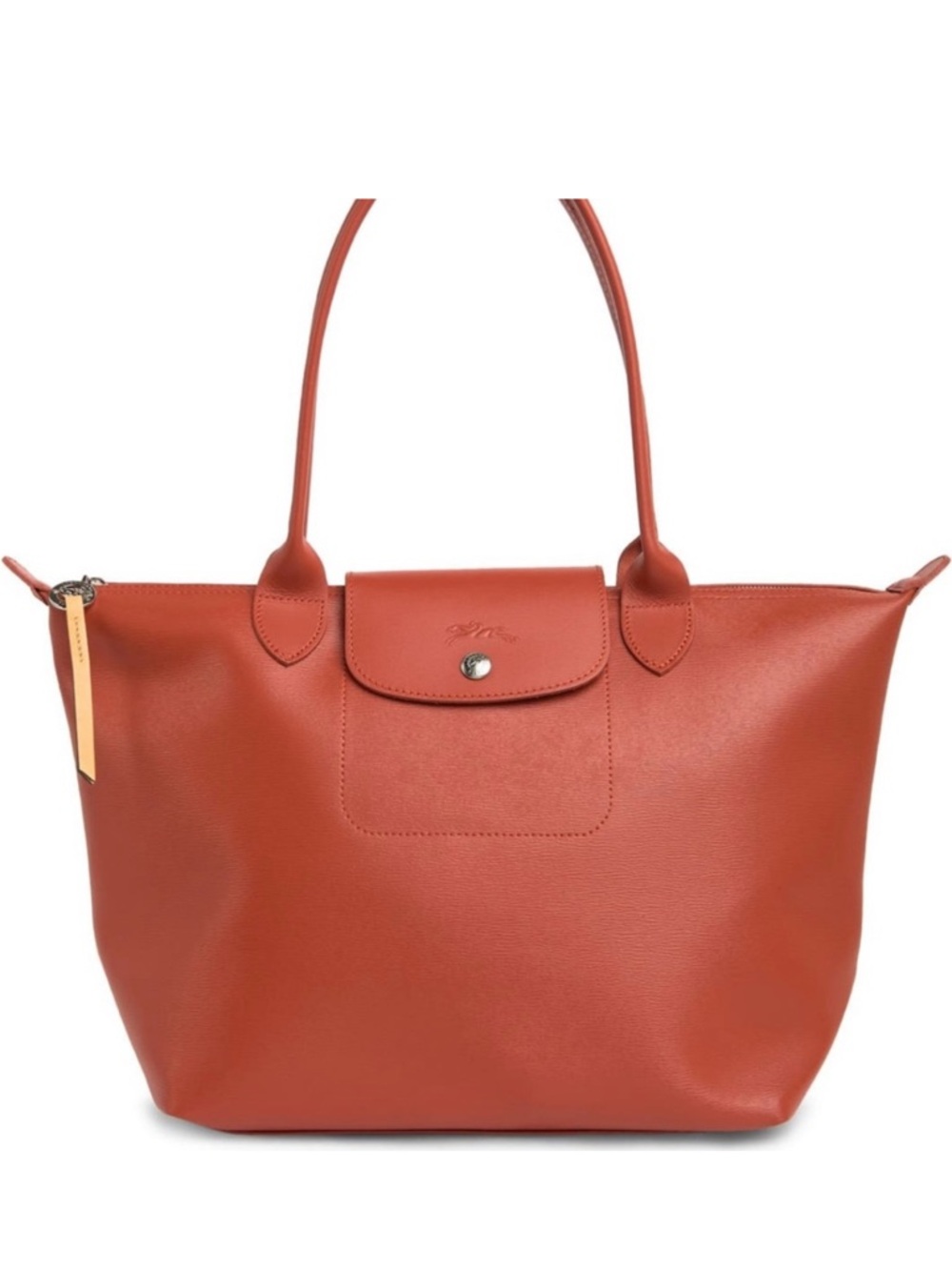 Longchamp (terracotta)Burnt Orange Leather Le Pliage Tote